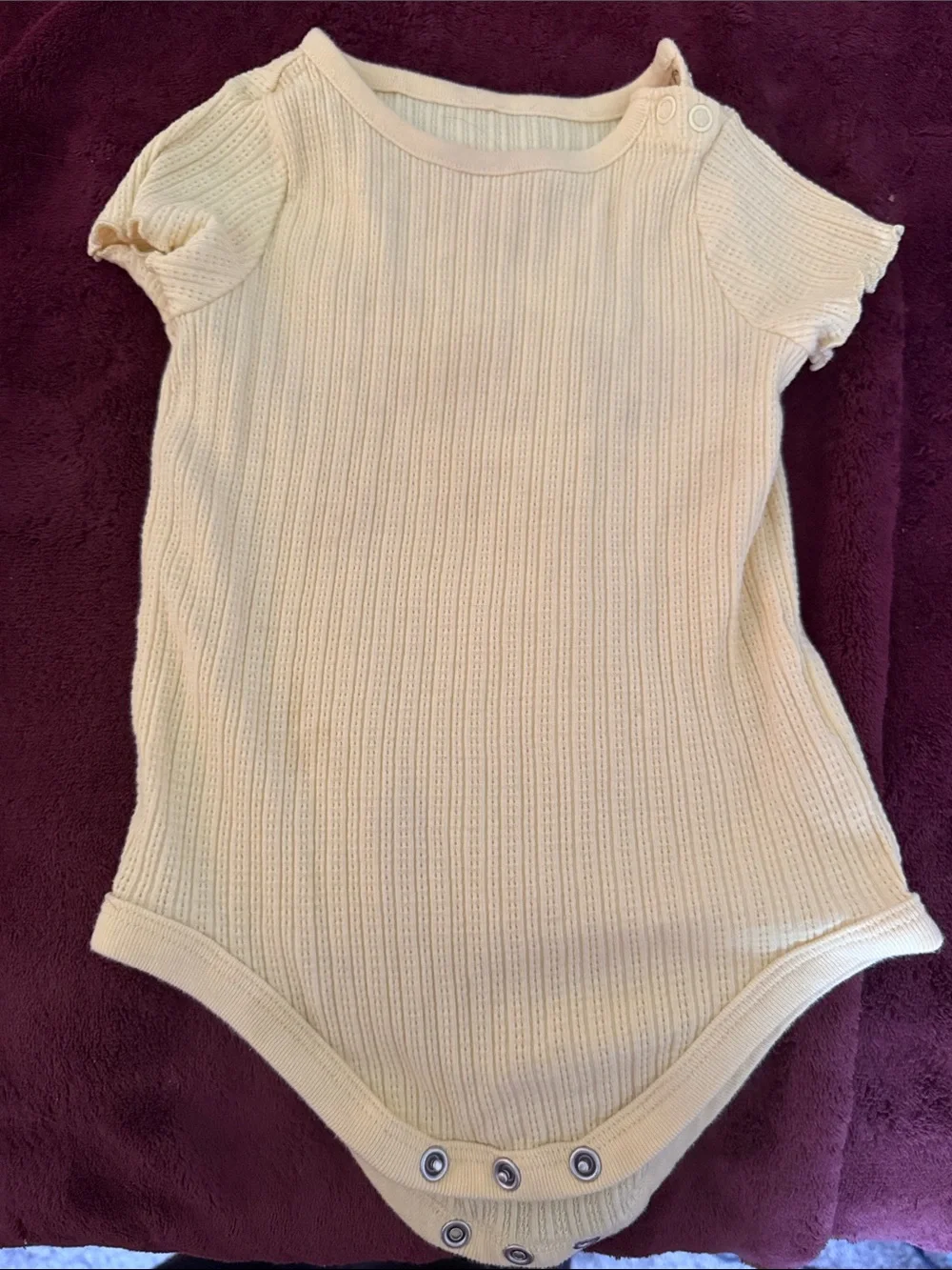 Garanimals Cream Ribbed Short-Sleeve Baby Bodysuit